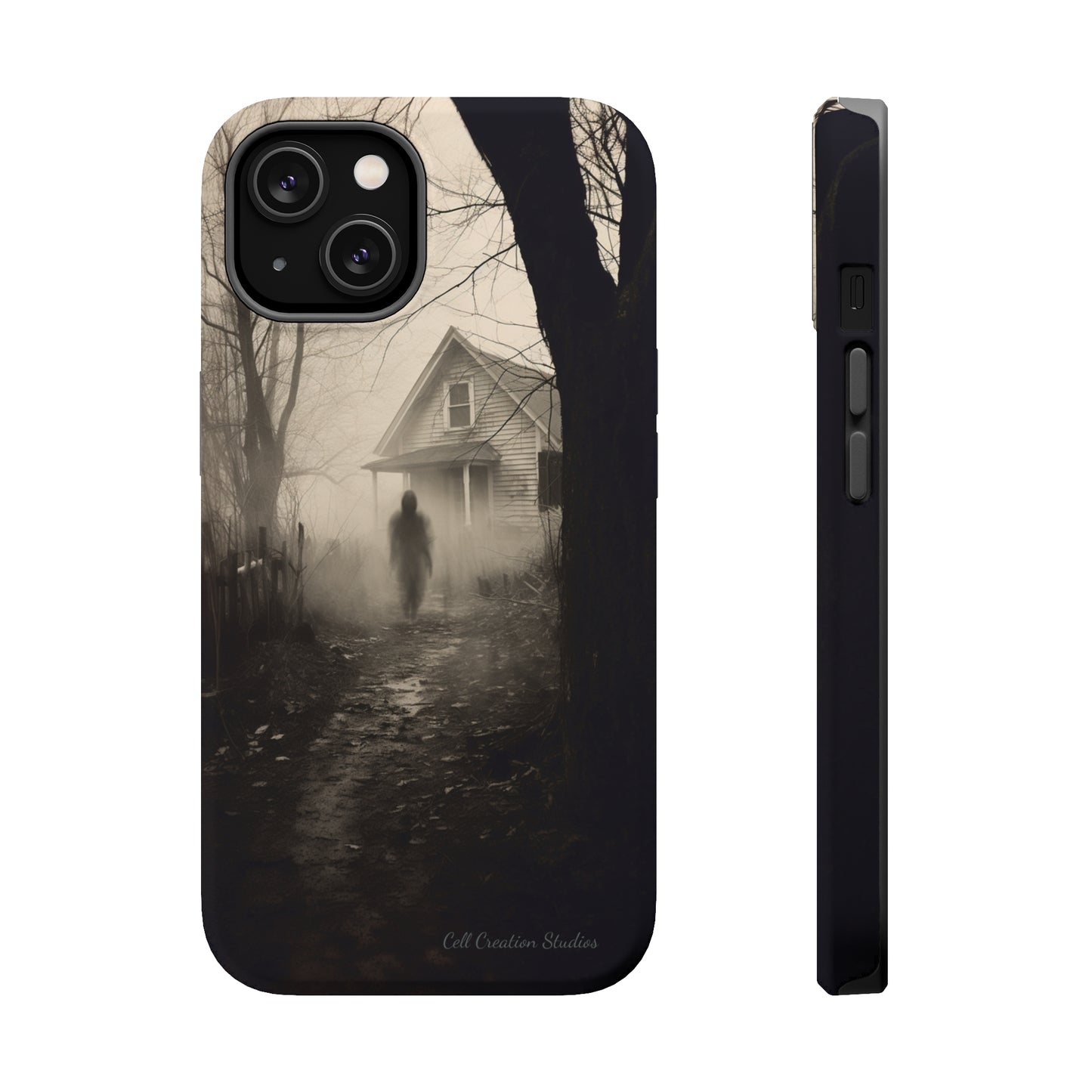 Introducing the "Ethereal Encounter" Cell Phone Case – Unveil the Mystery of the Ghostly Presence -MagSafe Tough Cases