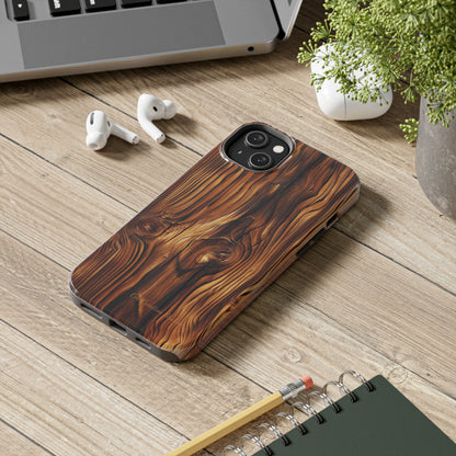 "Wood Grain Elegance" -Tough iPhone Cases