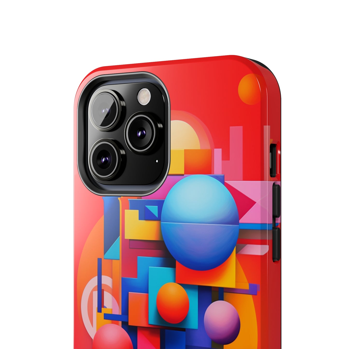 The "Geometric Red Background" Cell Phone Case- Upgrade Your Phone's Aesthetics -Tough Phone Cases