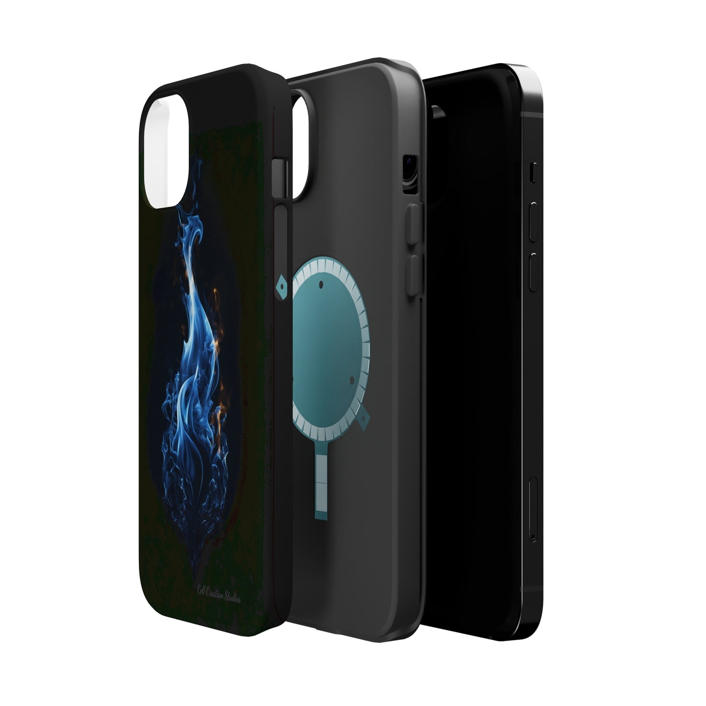 "Blue Flame" Phone Case: Ignite Your Style with Fiery Elegance -MagSafe Tough Cases