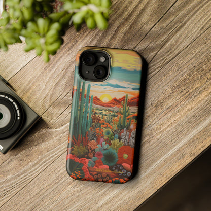 "Desert Bloom Embroidery" -MagSafe Tough iPhone Cases