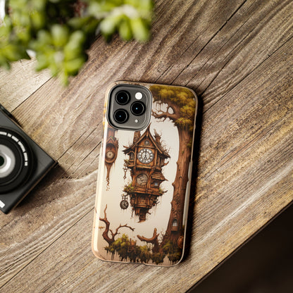 Introducing the "Mystical Wooden Clock" Cell Phone Case – Embrace Enchantment and Timeless Beauty -Tough Phone Cases