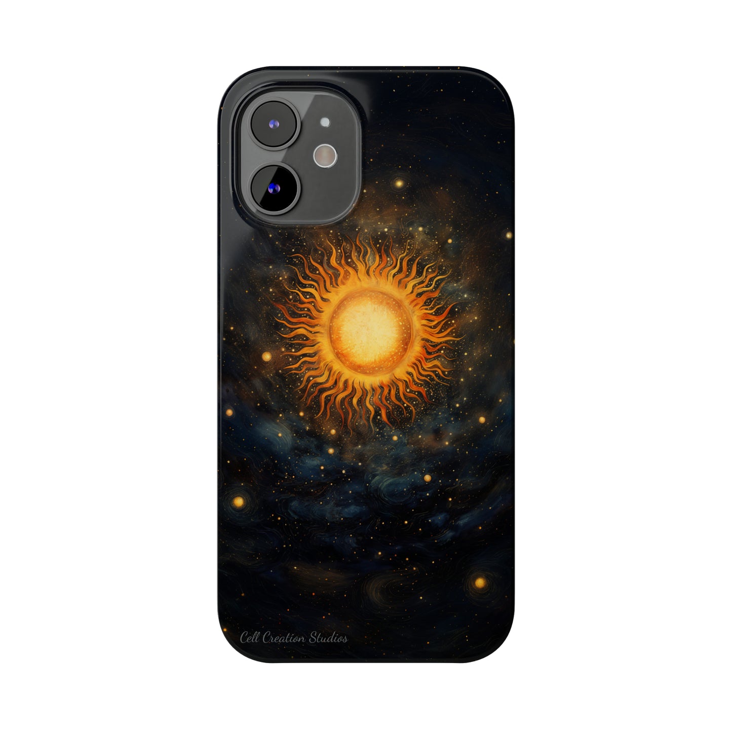 Introducing the "Celestial Sun and Stars" Cell Phone Case – Carry the Cosmos with You -Slim Phone Cases