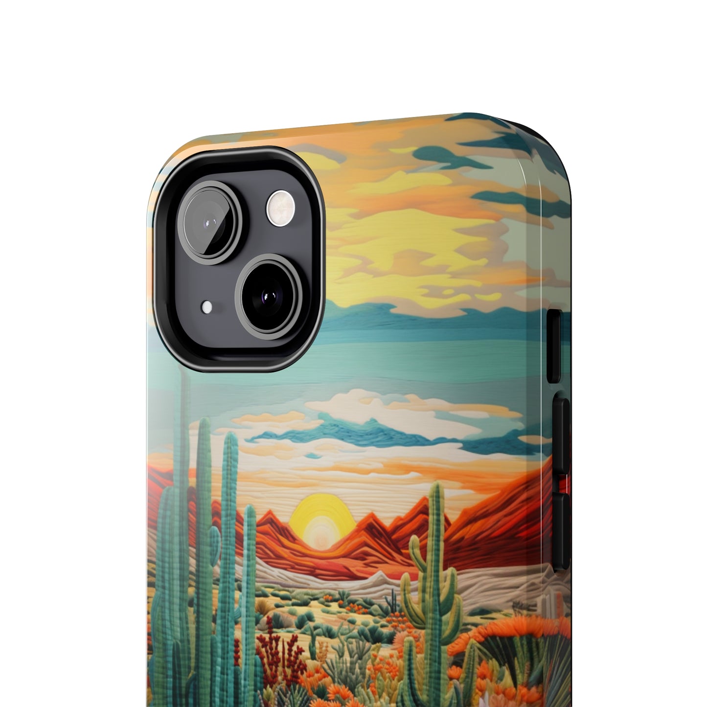 "Desert Bloom Embroidery" -Tough iPhone Cases