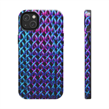 Introducing the "Neon Chainlink Glow" Cell Phone Case – Illuminate Your Style with Vibrant Chain Pattern Design -Tough Phone Cases