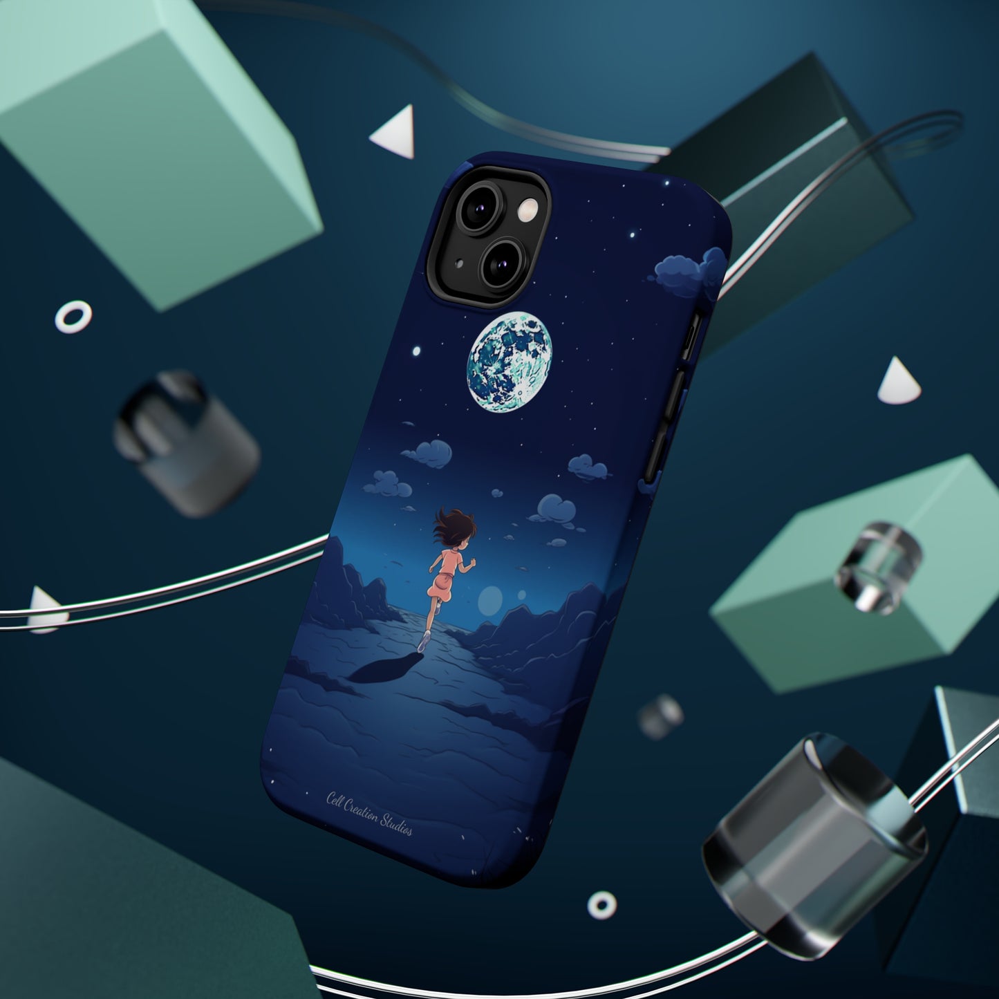 Introducing the "Moonlit Runner" Cell Phone Case – Embrace Adventure with a Captivating Lunar Design -MagSafe Tough Cases