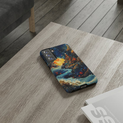 "Moonlit Coastal Vista" -Tough Samsung Phone Cases