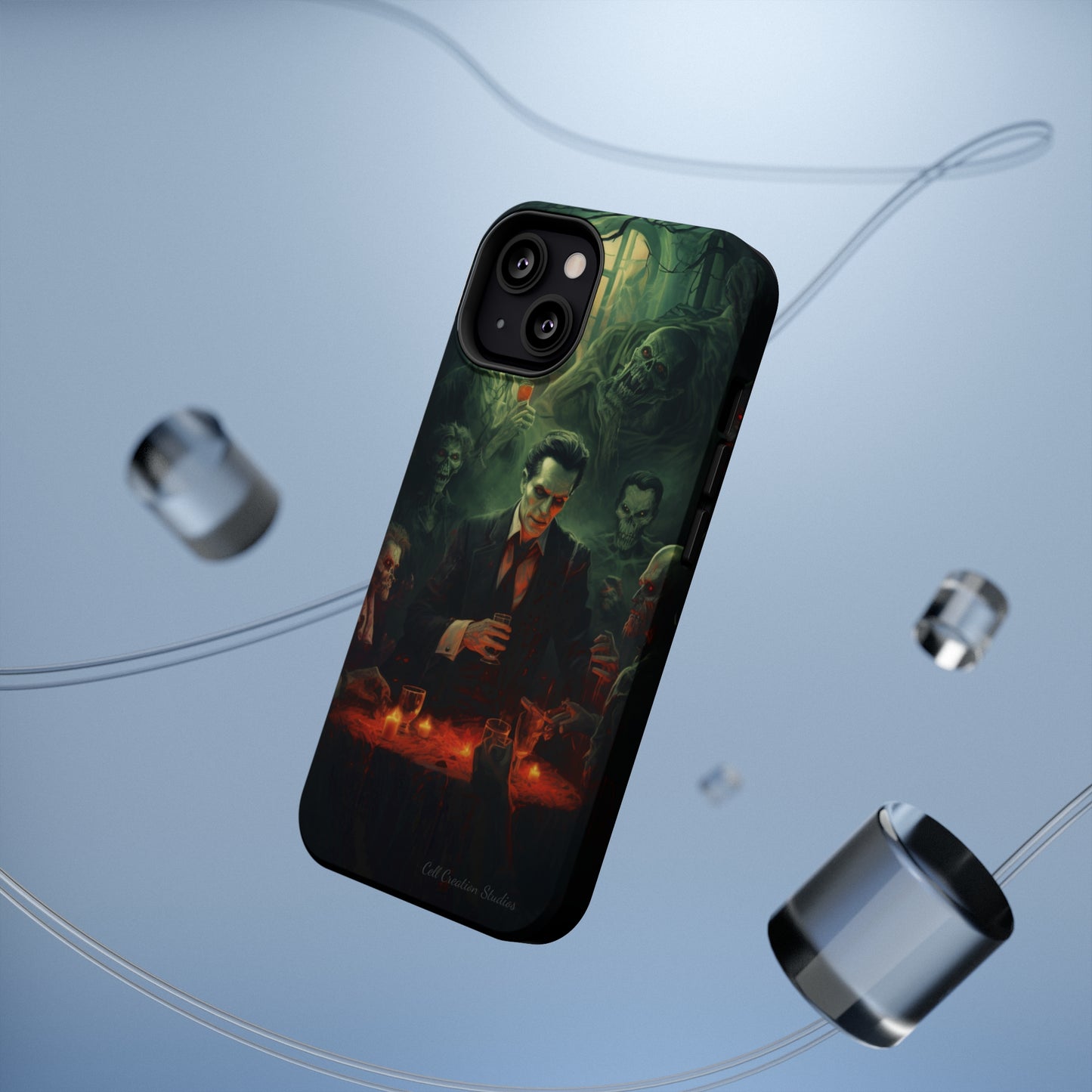 Introducing the "Dracula's Halloween Soiree" Cell Phone Case – Join the Spooky Gathering -MagSafe Tough Cases