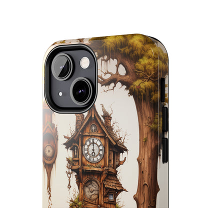 Introducing the "Mystical Wooden Clock" Cell Phone Case – Embrace Enchantment and Timeless Beauty -Tough Phone Cases