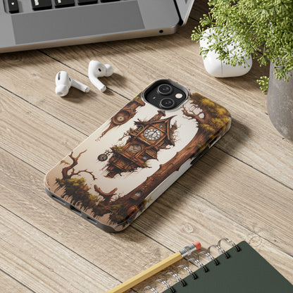 Introducing the "Mystical Wooden Clock" Cell Phone Case – Embrace Enchantment and Timeless Beauty -Tough Phone Cases