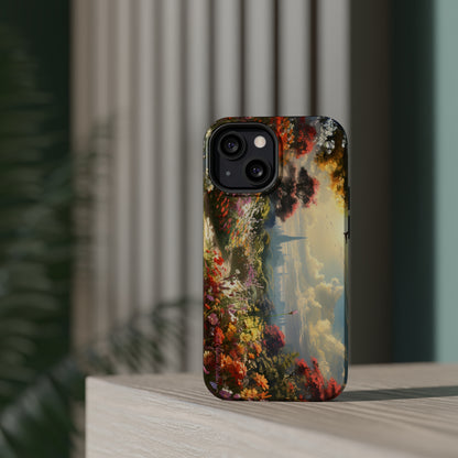 Introducing the "Floral Haven" Cell Phone Case – Where Nature and Urban Marvels Converge! -MagSafe Tough Cases