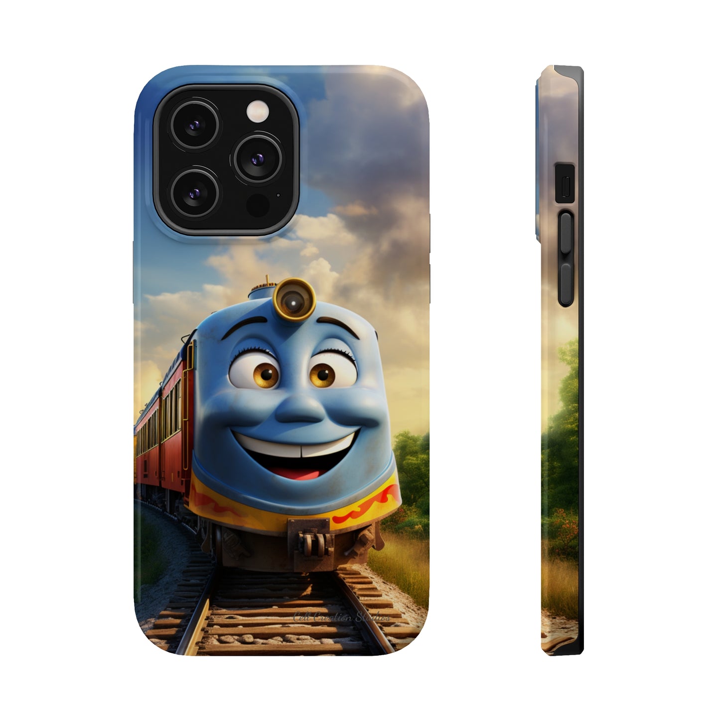 The "Smiling Blue Train" Phone Case -MagSafe Tough Cases