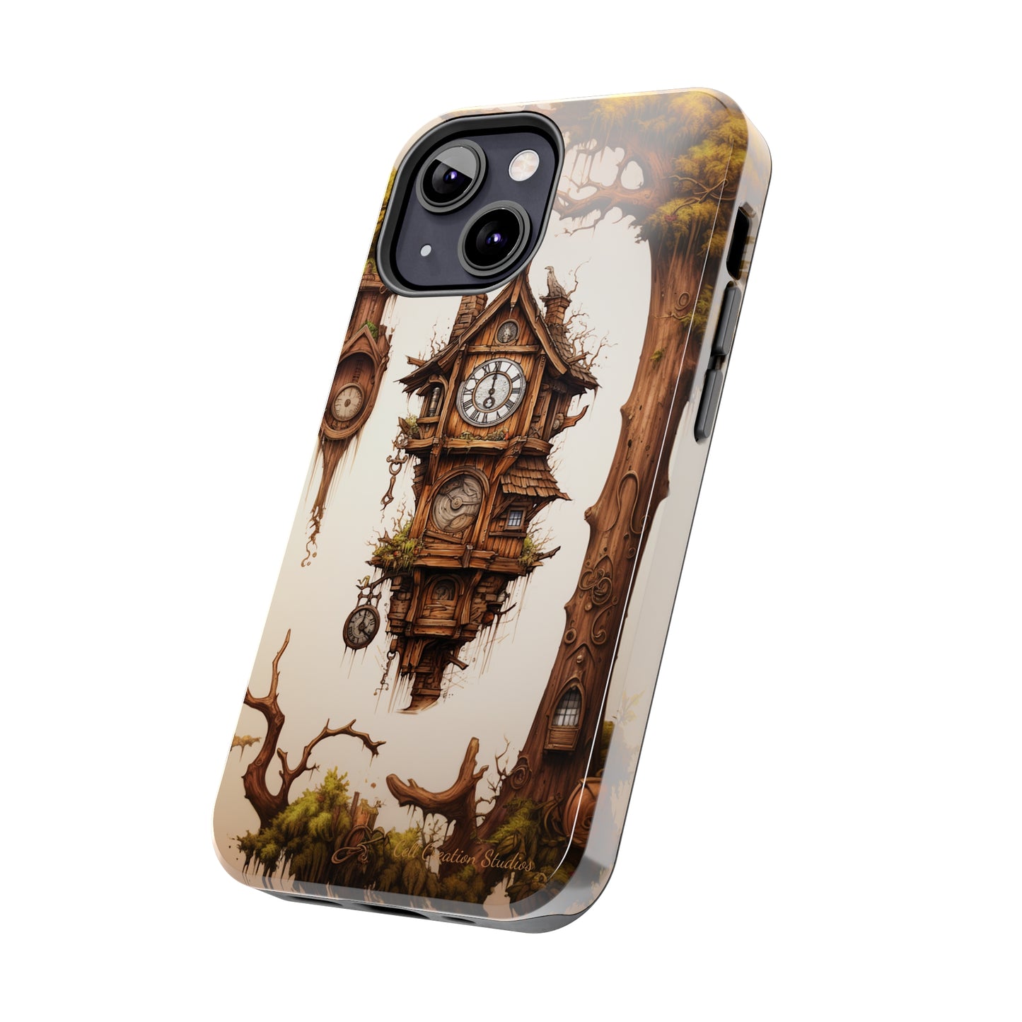 Introducing the "Mystical Wooden Clock" Cell Phone Case – Embrace Enchantment and Timeless Beauty -Tough Phone Cases