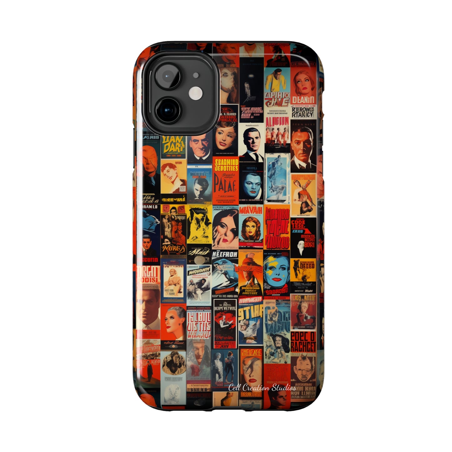 Introducing the "Vintage Movie Poster Collage" Cell Phone Case – Timeless Hollywood Charm -Tough Phone Cases