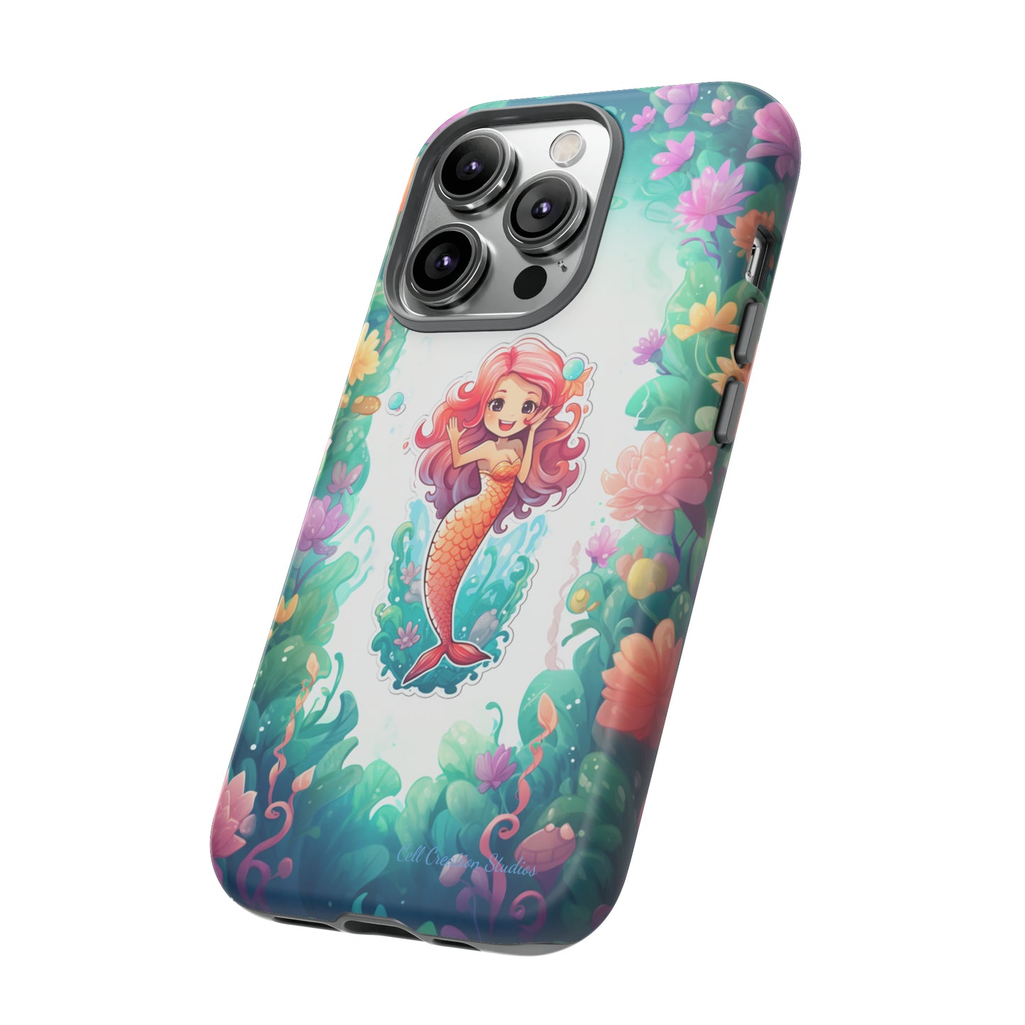 "Pink Seaflower Mermaid" -Tough iPhone Cases