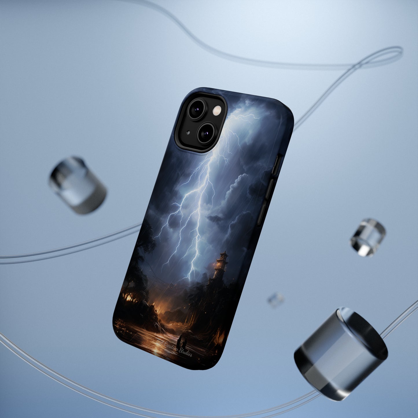 Introducing the "Electric Skies" Cell Phone Case – Unleash the Power of the Storm -MagSafe Tough Cases