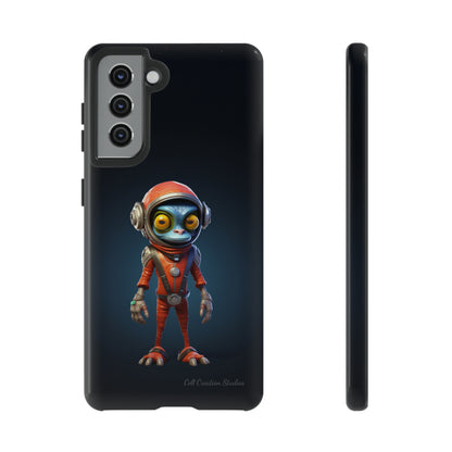 The "AstroGuard" Animated Blue Alien Astronaut Phone Case -Tough Cases