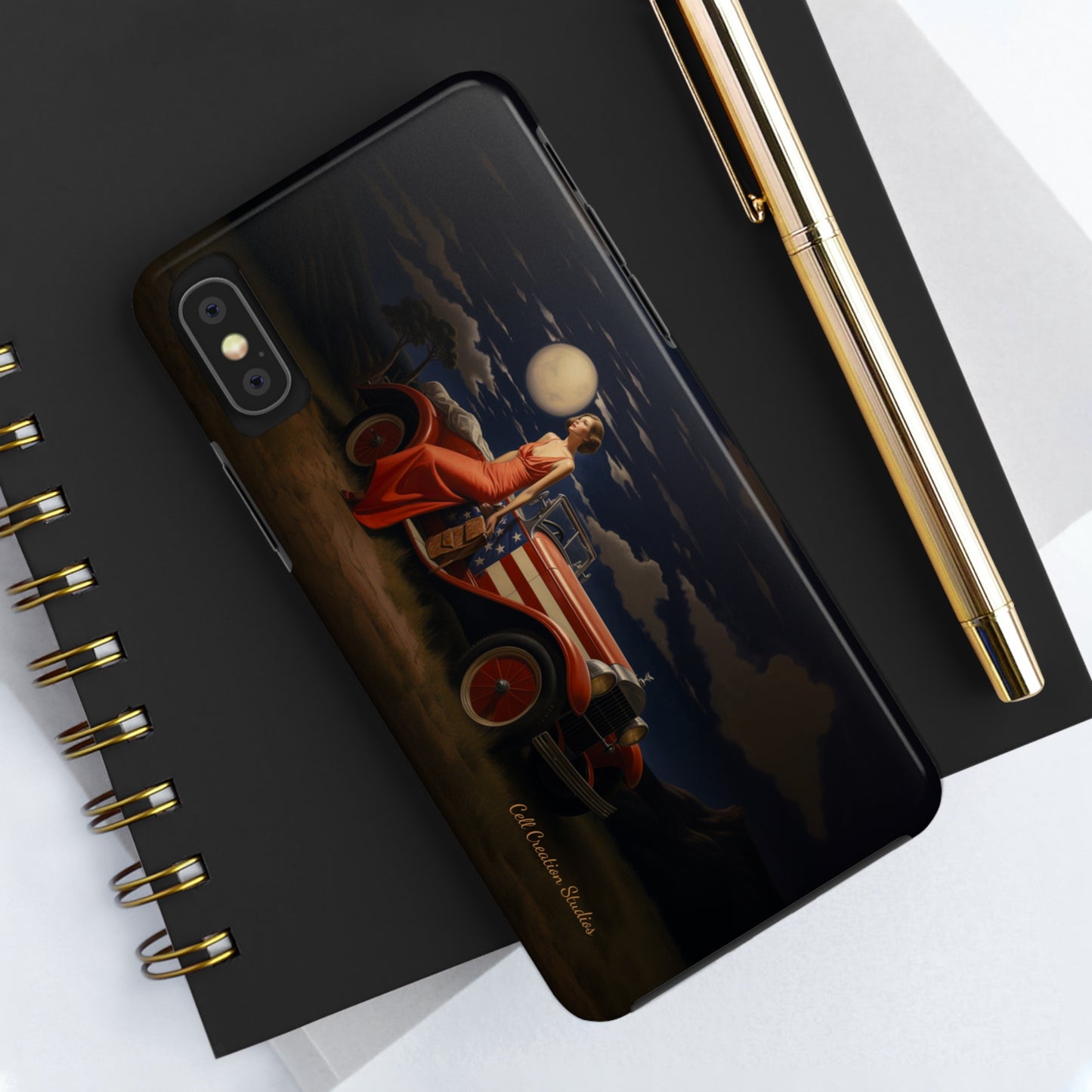 Introducing the "Desert Dreamer - 1920s Americana" Cell Phone Case – Embrace Nostalgic Elegance with Vintage Desert Charm -Tough Phone Cases