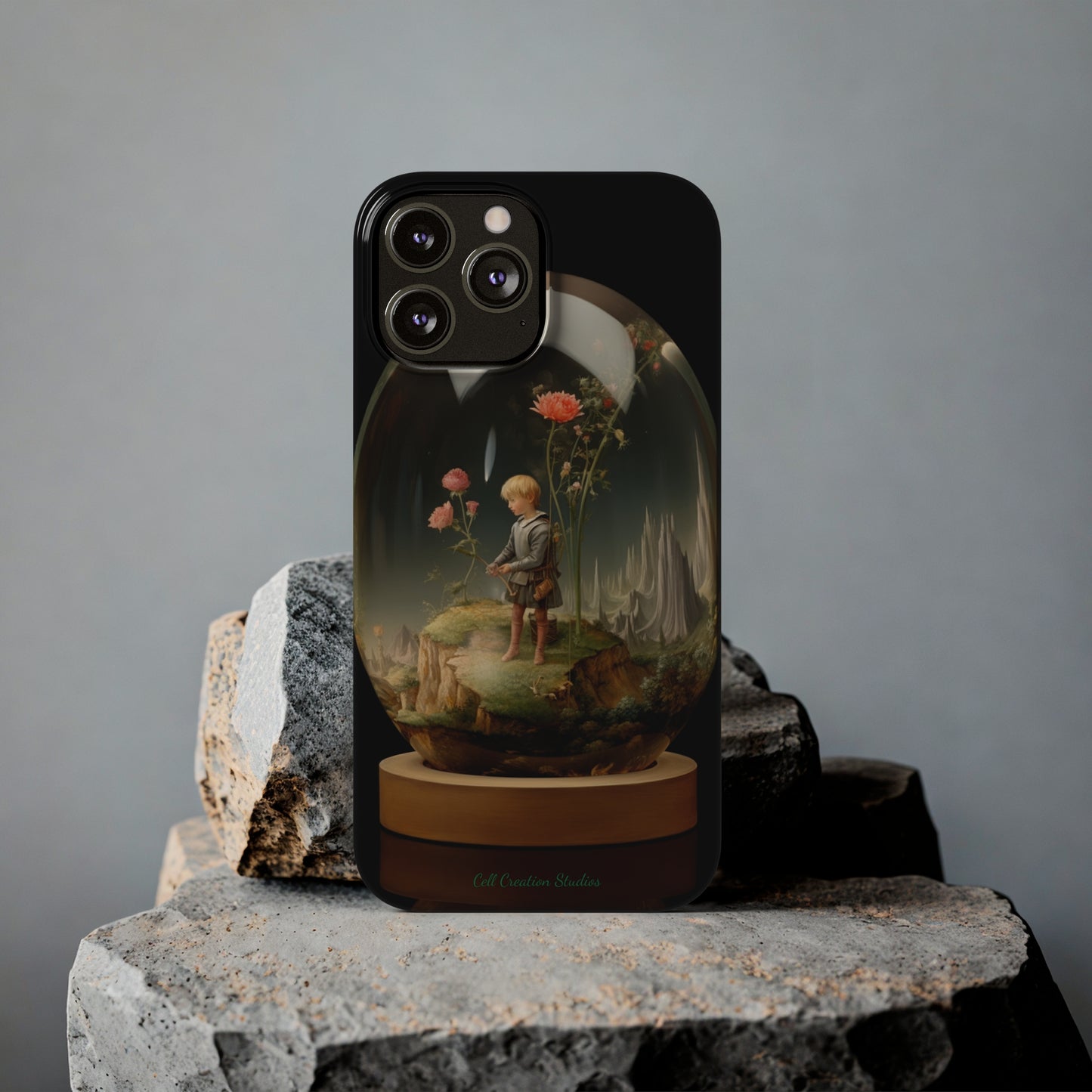 Introducing the "Miniature Gardener" Cell Phone Case – Embrace Your Imagination with a Captivating Glass-Encased Design -Slim Phone Cases