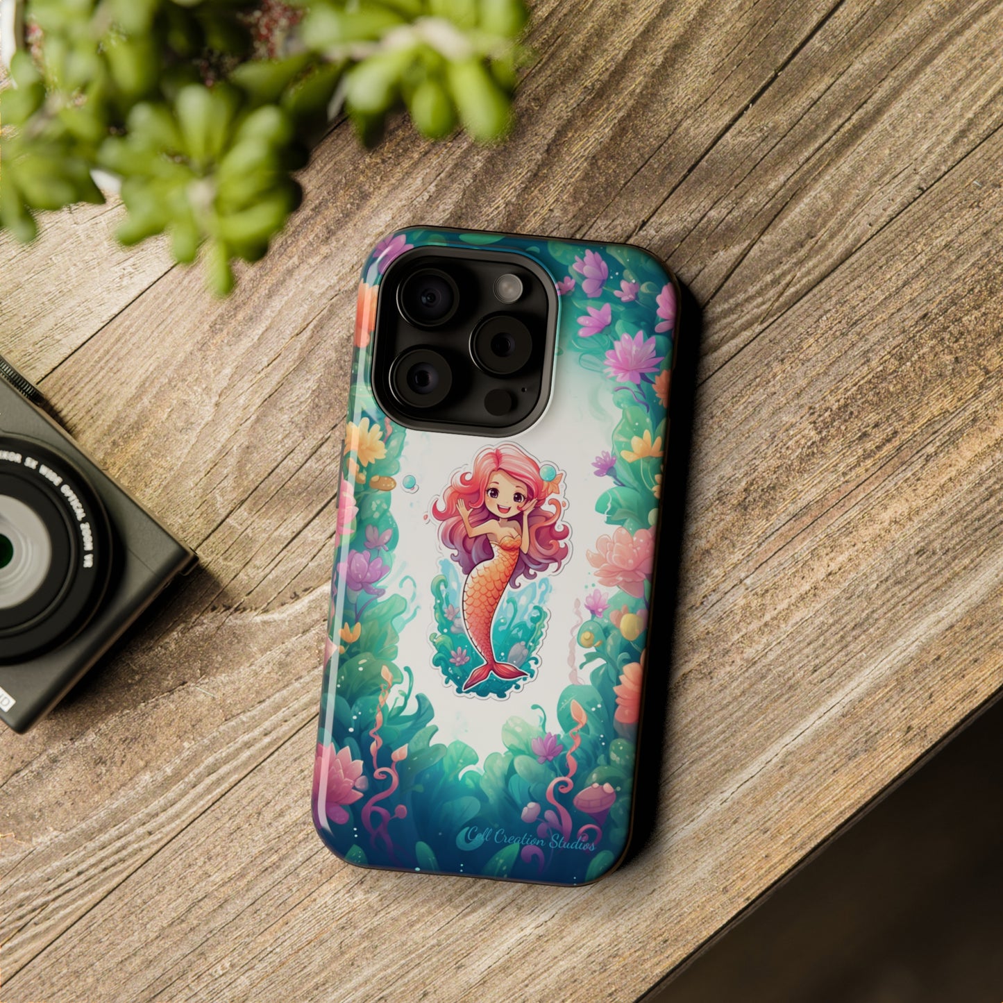 "Pink Seaflower Mermaid" -MagSafe Tough iPhone Cases