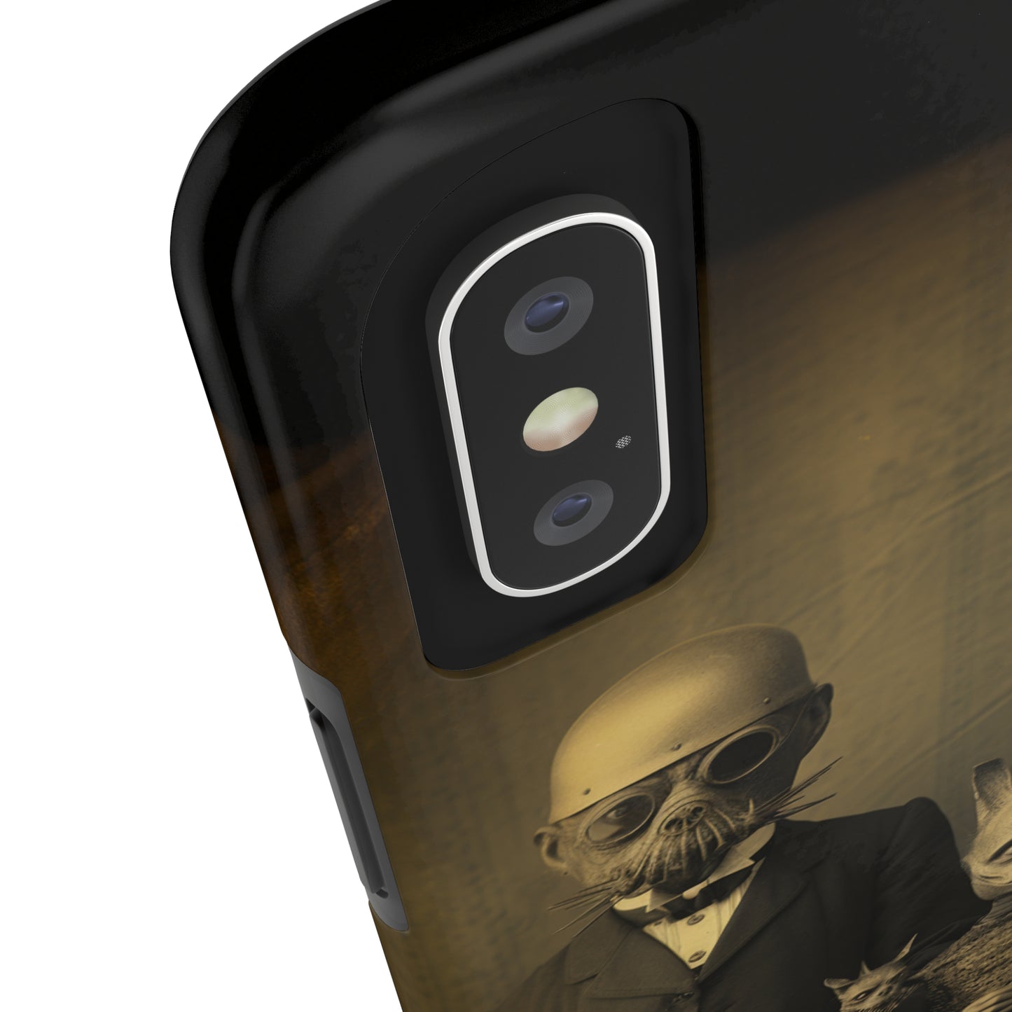 Introducing the "Vintage Odd Creatures" Cell Phone Case – Step into the Eerie Charm of a Haunting Family Portrait -Tough Phone Cases