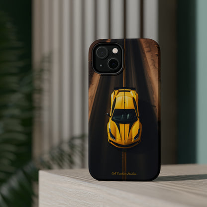 Introducing the "Desert Speedster" Cell Phone Case – Feel the Thrill of a Ferrari Racing through the Desert! -MagSafe Tough Cases