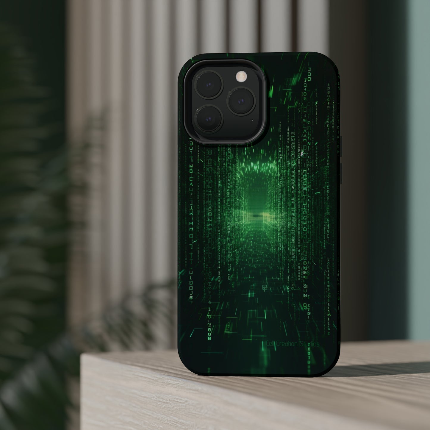 Introducing our "Digital Code Stream" Cell Phone Case – where style meets technology for your device's protection -MagSafe Tough Cases