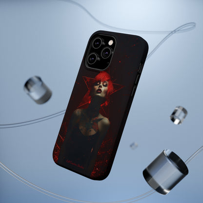 Introducing the "Inked Flame" Cell Phone Case – Embrace Fiery Elegance with a Tattooed Red-Headed Beauty -MagSafe Tough Cases