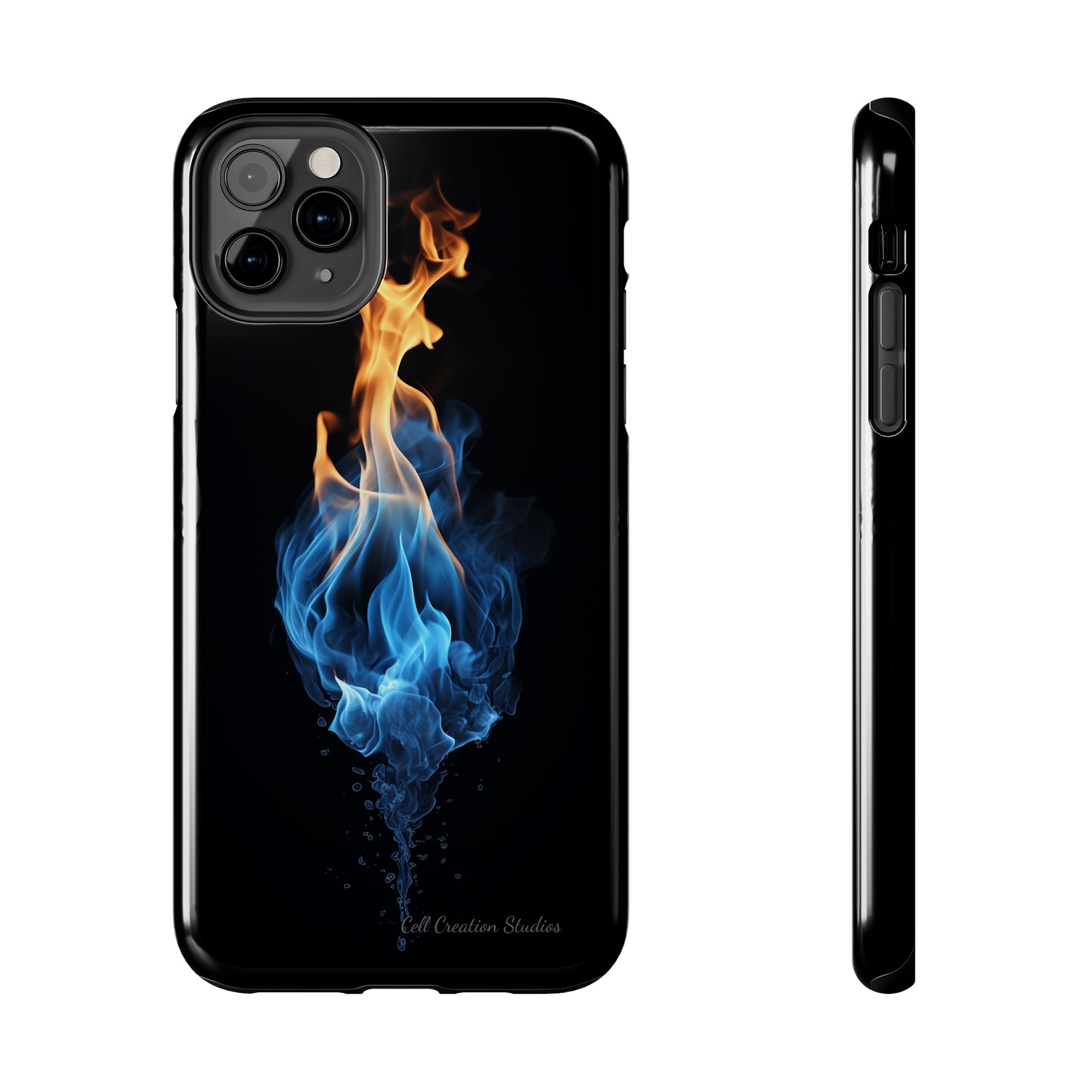 "Elegant Blue and Orange Flame" Phone Case: Ignite Your Style -Tough Phone Cases