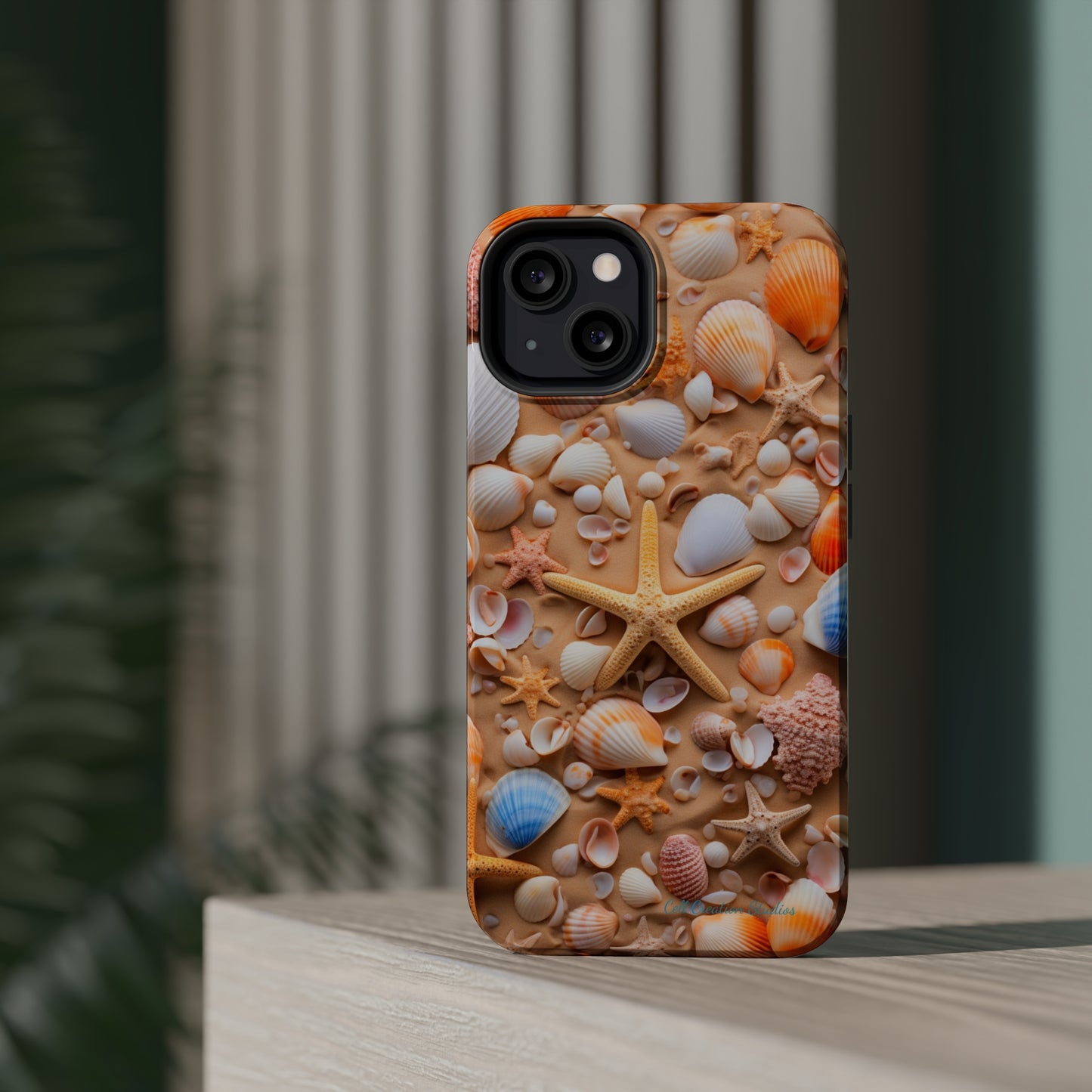 "Seaside Serenity Phone Case: Starfish and Seashells" -MagSafe Tough Cases