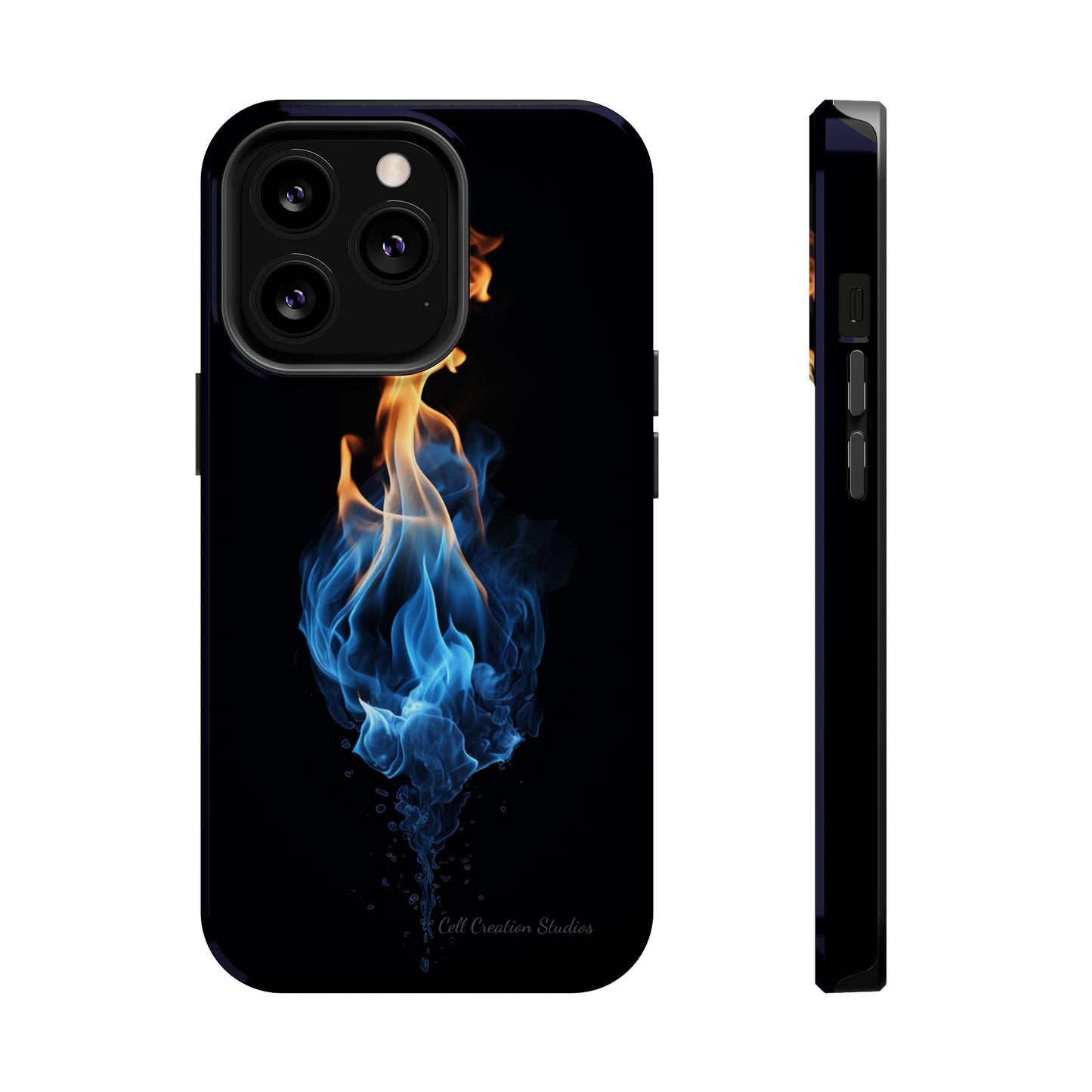 "Elegant Blue and Orange Flame" Phone Case: Ignite Your Style -MagSafe Tough Cases