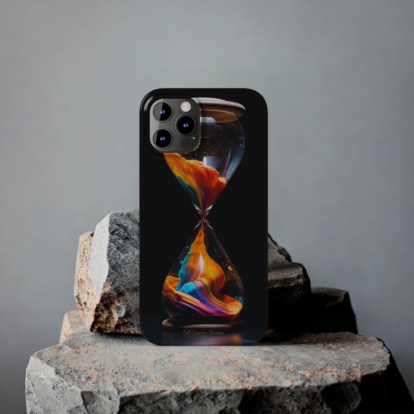 Introducing the "Vibrant Sands of Time" Cell Phone Case – Embrace the Beauty of Colorful Hourglass Design -Tough Cases