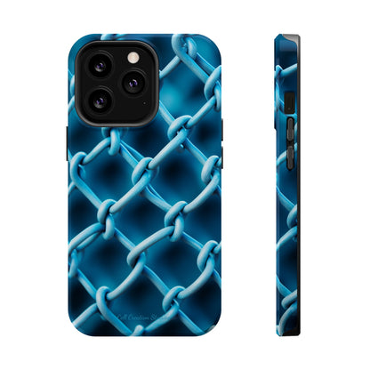 Introducing the "Elegant Chainlink" Cell Phone Case – Embrace Contemporary Style with Blue Chain Link Design -MagSafe Tough Cases