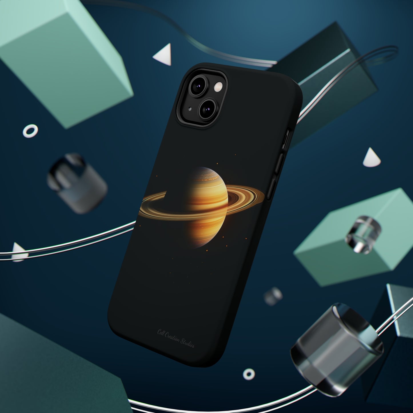 Introducing the "Saturn's Elegance" Cell Phone Case – A Cosmic Masterpiece -MagSafe Tough Cases