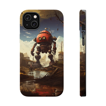 Introducing the "Urban Encounter" Cell Phone Case – Witness the Epic Convergence of Man and Giant Robot -MagSafe Tough Cases