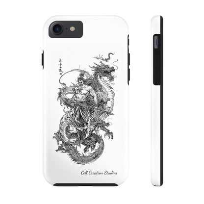 "Samurai and Dragon Sketch" -Tough iPhone Cases