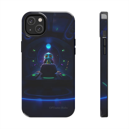 The "Galactic Buddy" Blue Alien Spaceship Phone Case -Tough Phone Cases