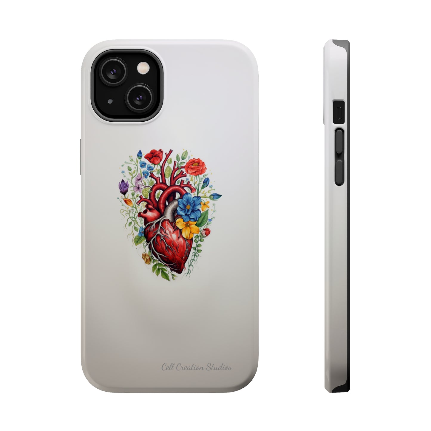 "Floral Heart Harmony" -MagSafe Tough iPhone Cases