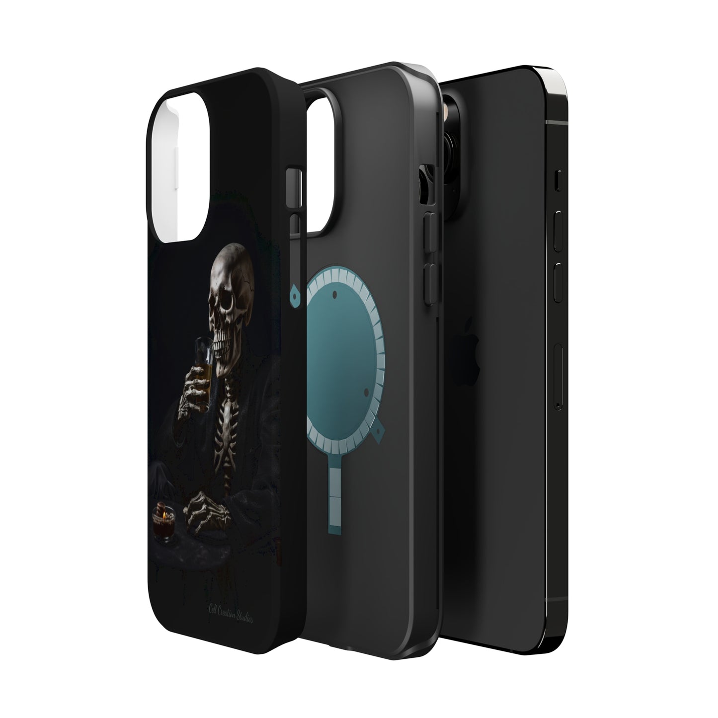 "Embrace the Dark Side with Our Skeleton Drinking Phone Case" -MagSafe Tough Cases