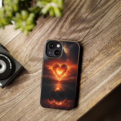 Introducing the "Flaming Heart" Cell Phone Case – Ignite Your Passion! -Tough Phone Cases