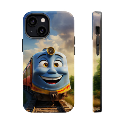 The "Smiling Blue Train" Phone Case -MagSafe Tough Cases