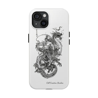 "Samurai and Dragon Sketch" -Tough iPhone Cases