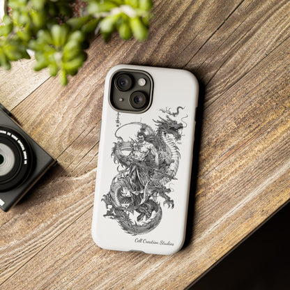 "Samurai and Dragon Sketch" -Tough iPhone Cases