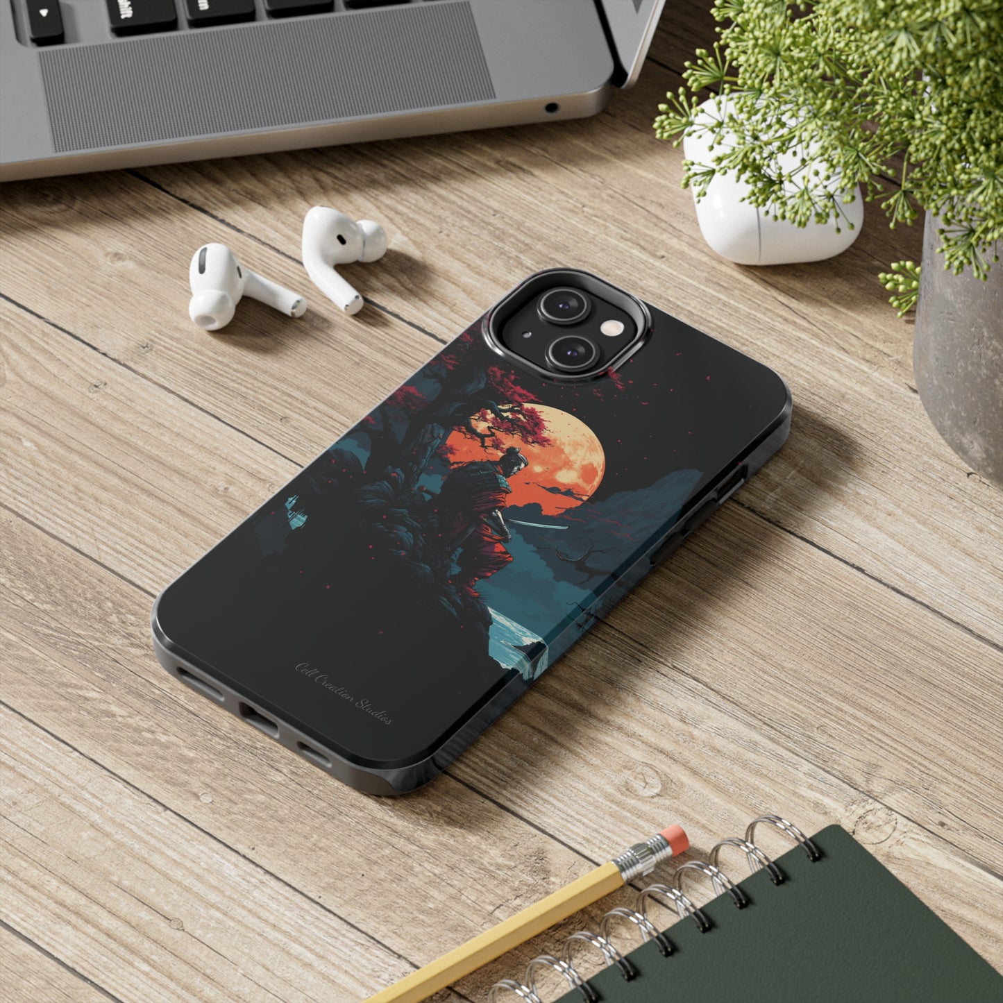 Introducing the "Moonlit Samurai Serenity" Cell Phone Case – Embrace Elegance and Strength -Tough Phone Cases