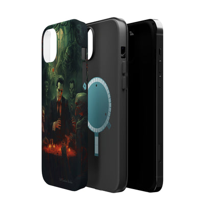 Introducing the "Dracula's Halloween Soiree" Cell Phone Case – Join the Spooky Gathering -MagSafe Tough Cases