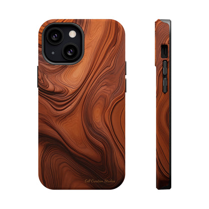 The "Natural Elegance" Wood Pattern Phone Case -MagSafe Tough Cases