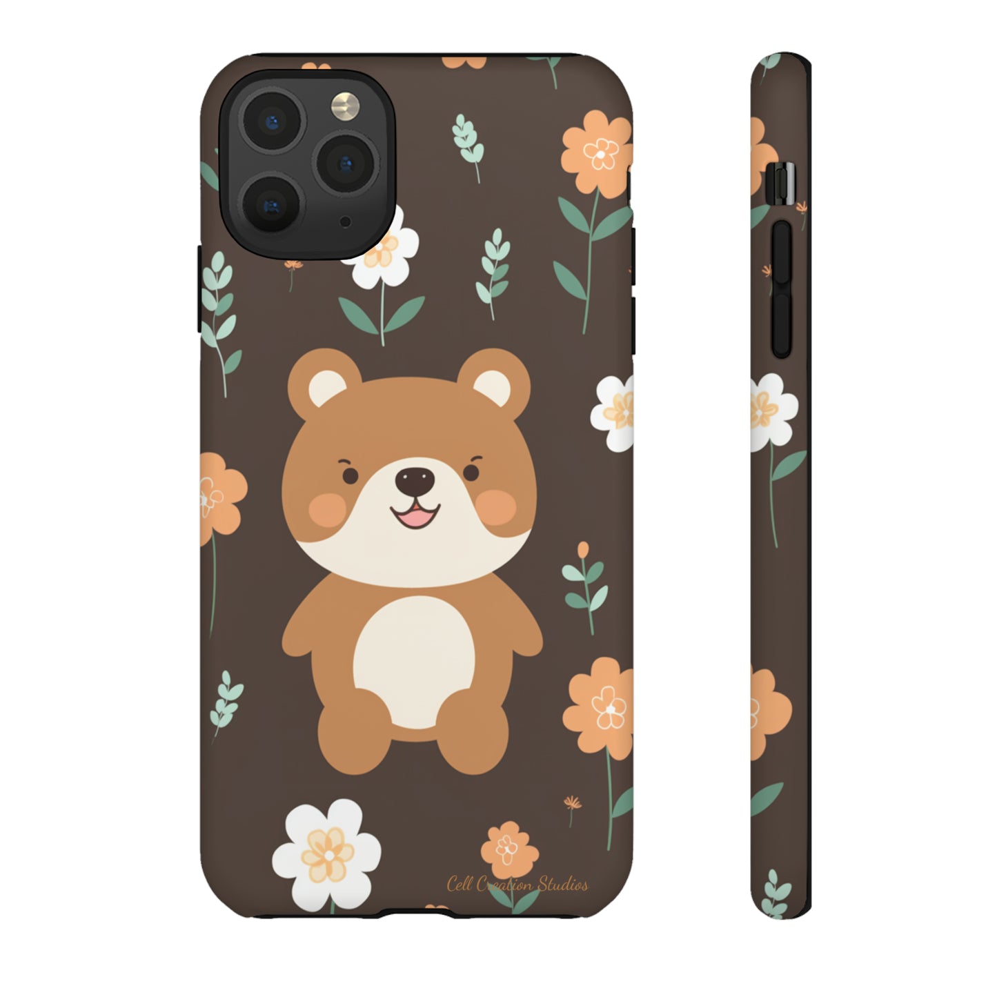 "Floral Bear Elegance" -Tough Phone Cases