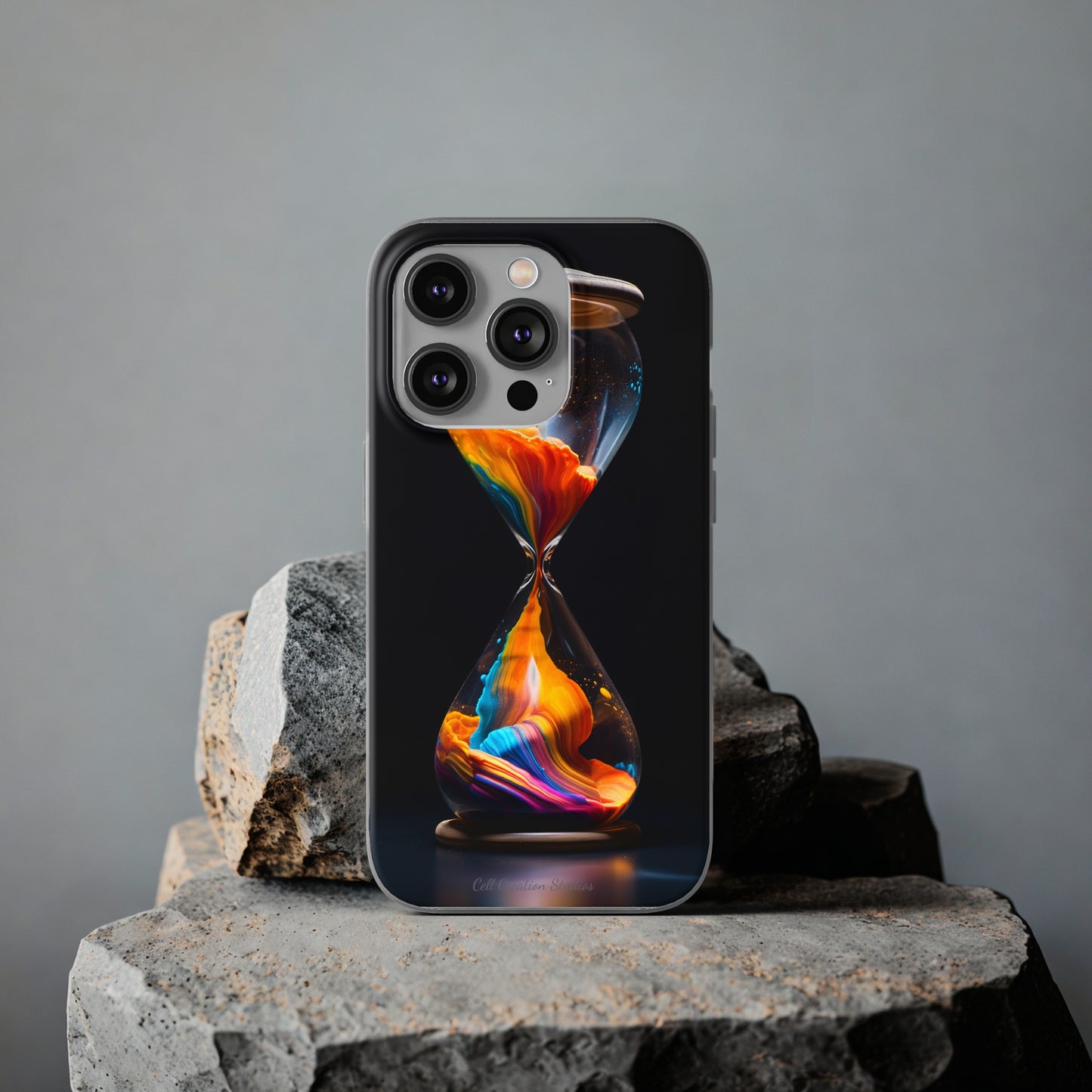 Introducing the "Vibrant Sands of Time" Cell Phone Case – Embrace the Beauty of Colorful Hourglass Design -Flexi Cases