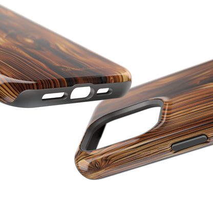 "Wood Grain Elegance" -MagSafe Tough iPhone Cases