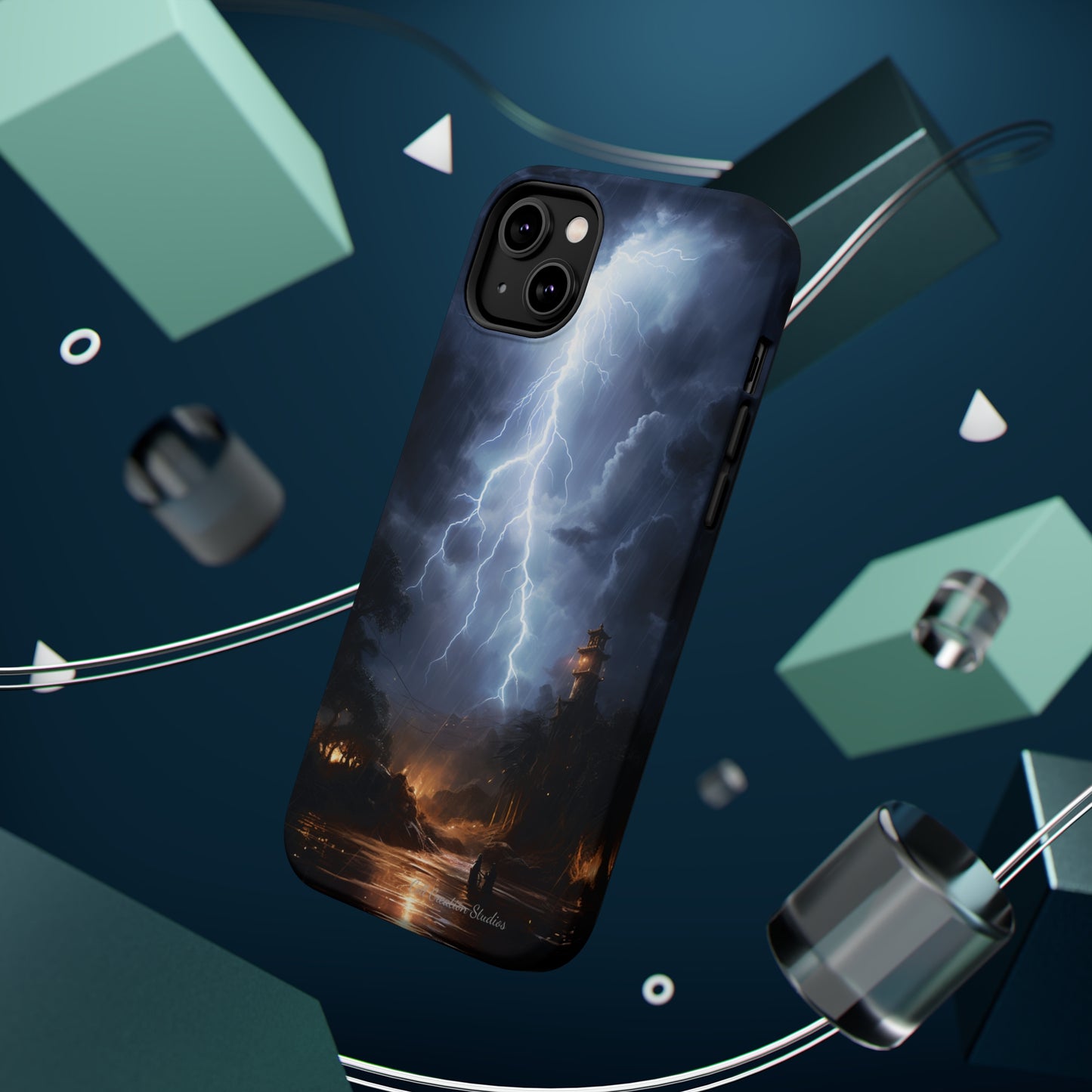 Introducing the "Electric Skies" Cell Phone Case – Unleash the Power of the Storm -MagSafe Tough Cases